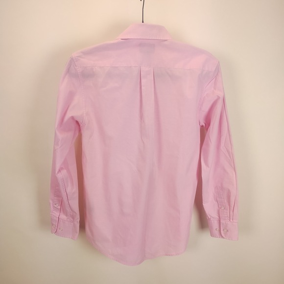 Lauren Ralph Lauren Long Sleeve Button Down Shirt Boys 18 Pink Logo Black Label - Picture 4 of 10